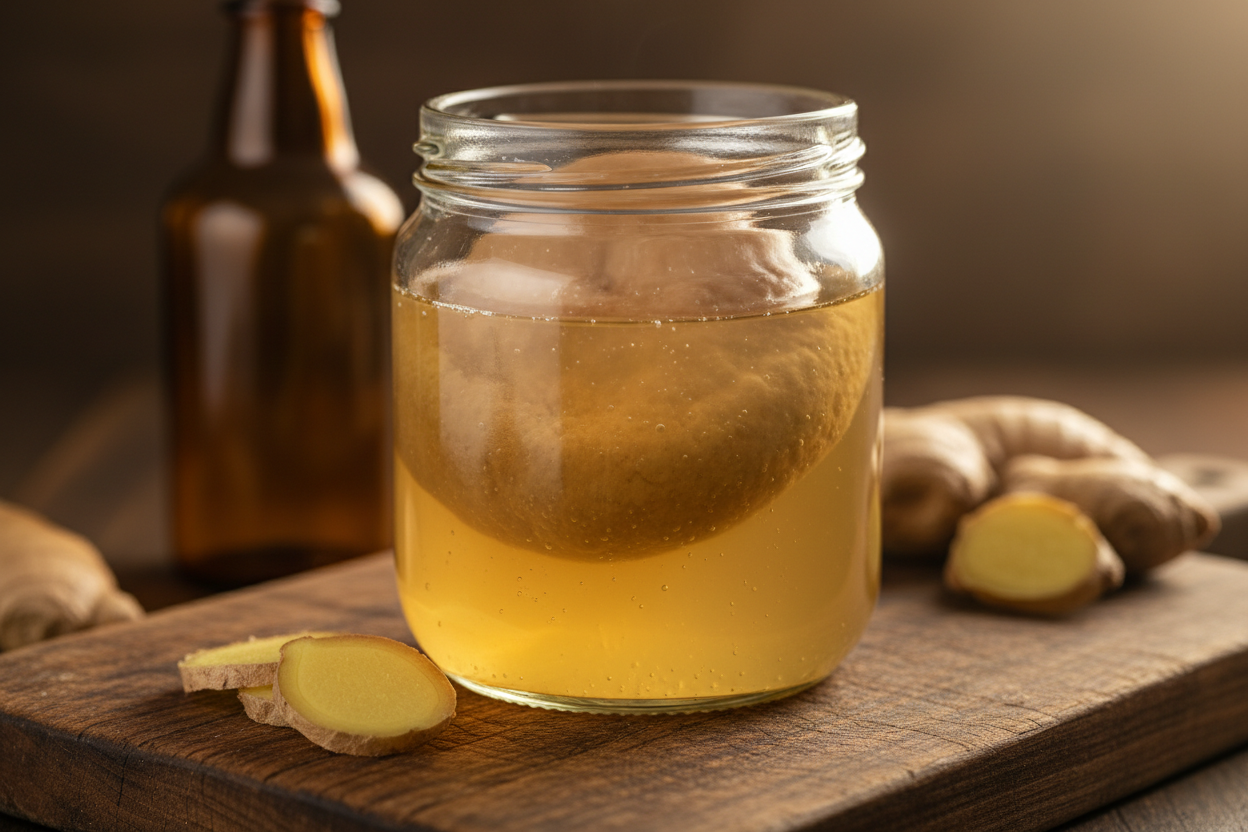 All Natural Homebrewed Ginger Ale with a Ginger Bug
