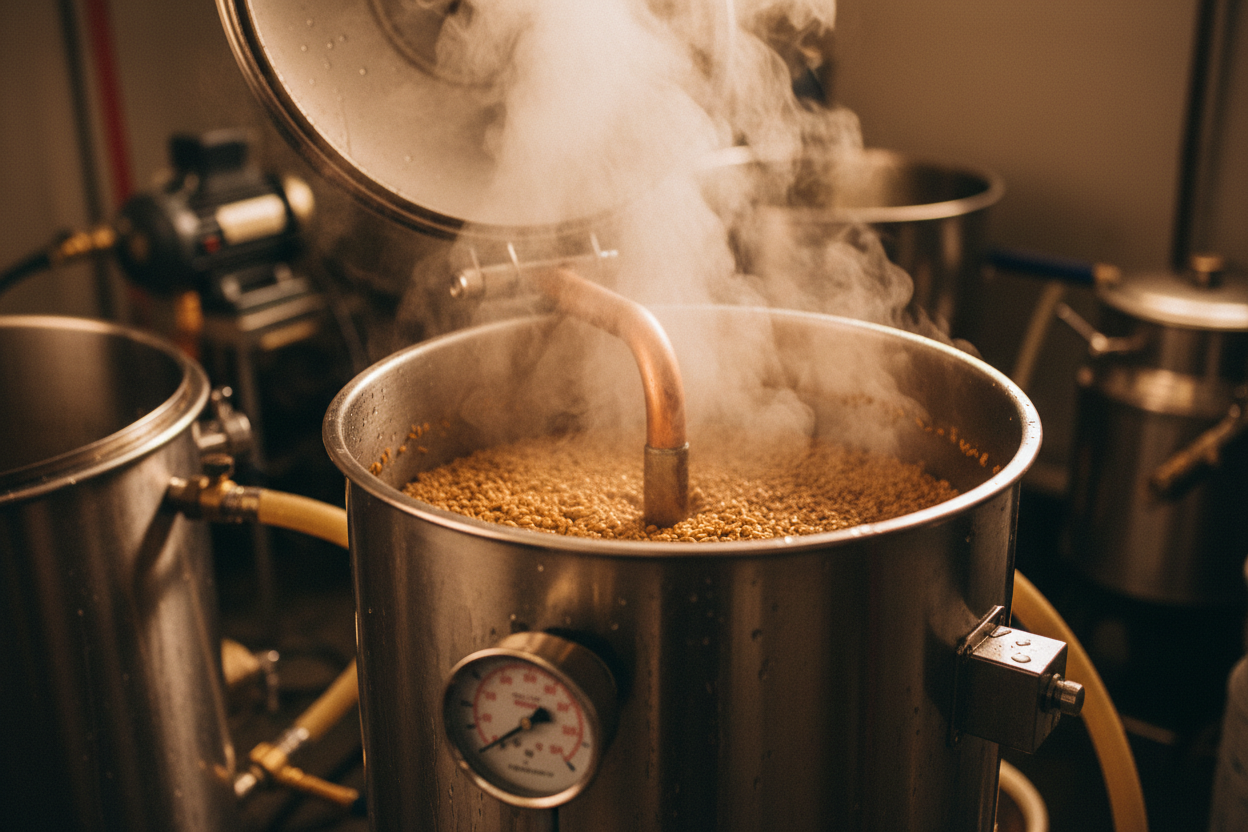 Direct Injection of Steam for Mash Temperature Control