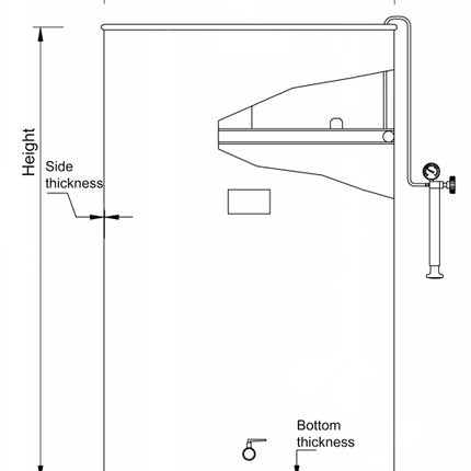 200 L Variable Capacity Tank - Flat Bottom - 1/2 in BSP Spigot