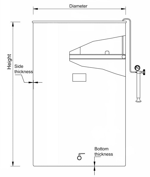400 L Variable Capacity Tank - Flat Bottom - 3/4 in BSP Spigot