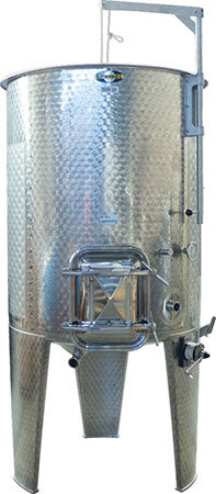 1100 l (290 gal) Speidel Variable Volume Max Jacketed Dish Bottom Tank with Manway and Sight Gauge