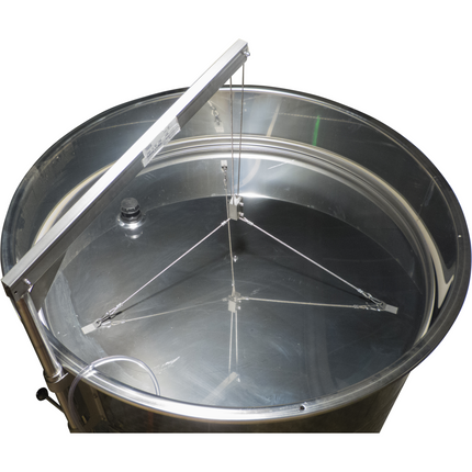 2200 l (581 gal) Speidel Variable Volume Max Jacketed Dish Bottom Tank with Oversized Manway, Extended Legs