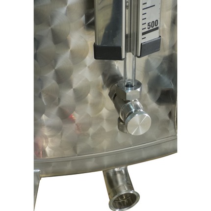2200 l (581 gal) Speidel Variable Volume Max Jacketed Dish Bottom Tank with Oversized Manway, Extended Legs