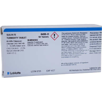 LaMotte Water Test Reagent - Sulfate Turb Tablets
