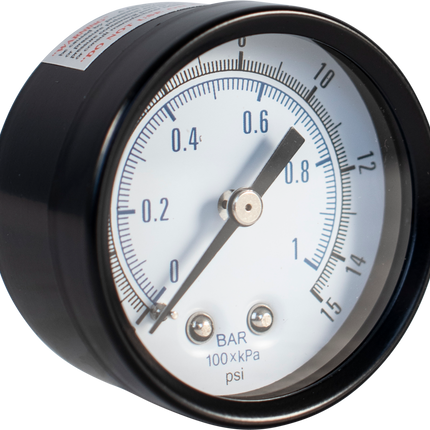 Gauge - Low Pressure Back Mount (1-15lb)