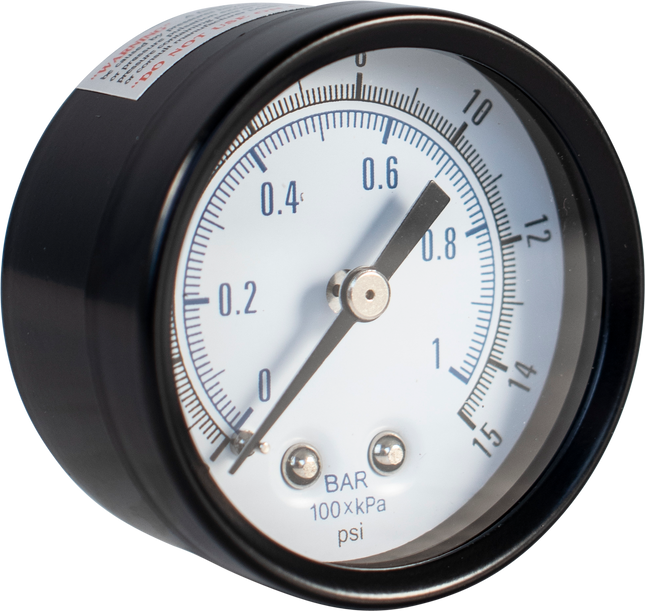 Gauge - Low Pressure Back Mount (1-15lb)