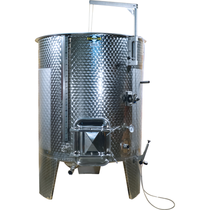 2200 l (581 gal) Speidel Variable Volume Max Jacketed Dish Bottom Tank with Oversized Manway, Extended Legs