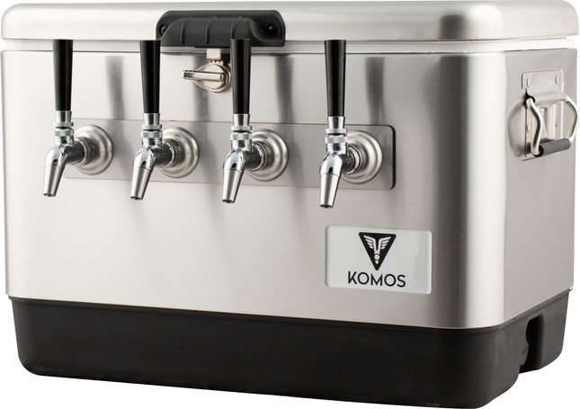 KOMOS Stainless 4 Tap Jockey Box - Rear Entry