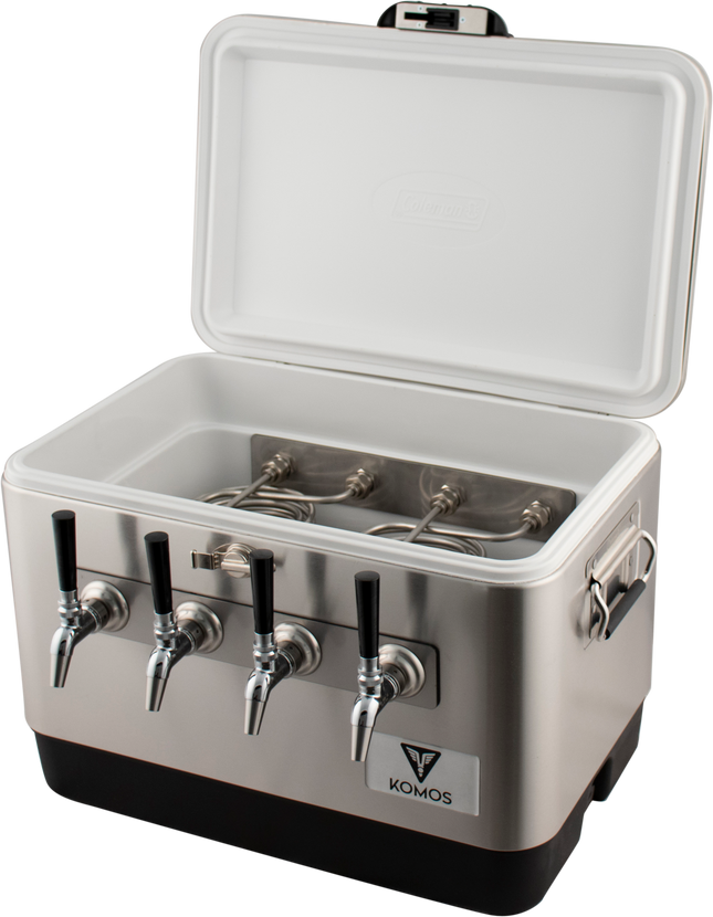 KOMOS Stainless 4 Tap Jockey Box - Rear Entry