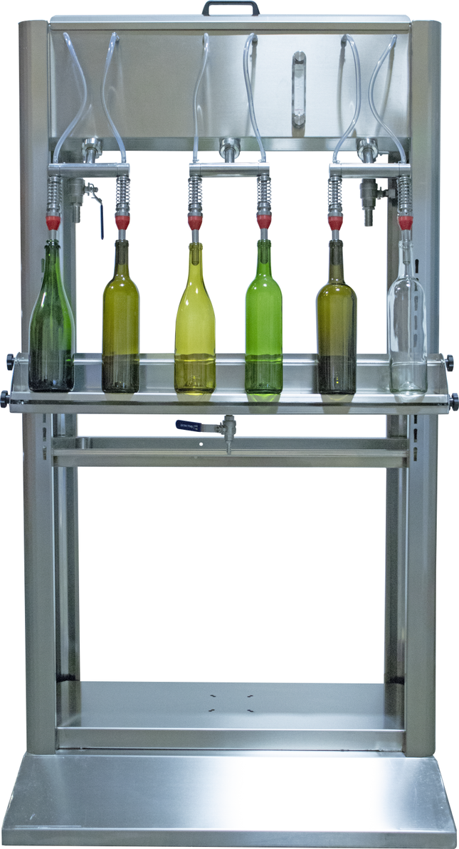 EnoItalia Wine Bottle Filler (Professional) - 6 Spout Trolley Style