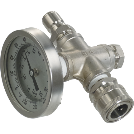 Inline Thermometer with Stainless Quick Disconnects (QD)