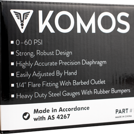 KOMOS Premium Dual Gauge CO2 Regulator - 60 psi