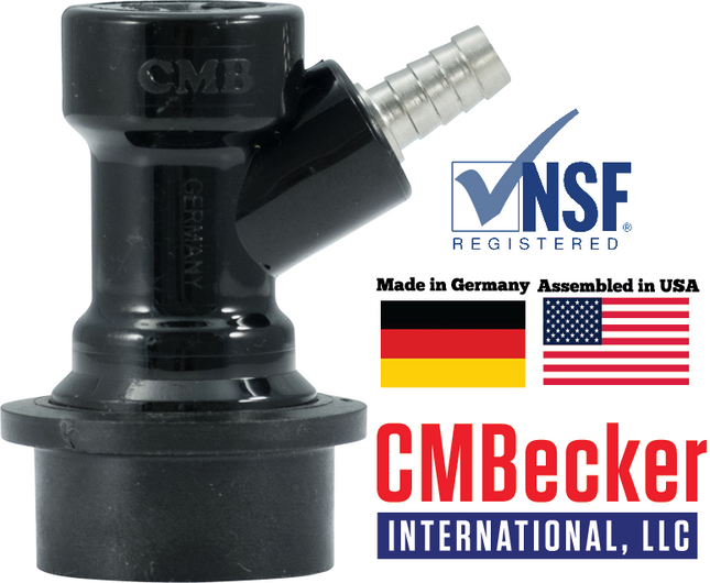 CM Becker - Ball Lock Quick Disconnect (QD) - Bev Out (BLACK) - Barb