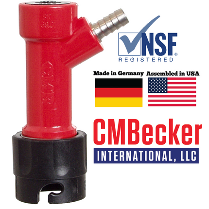 CM Becker - Pin Lock Quick Disconnect (QD) - Bev Out (Red / Black) - Barb