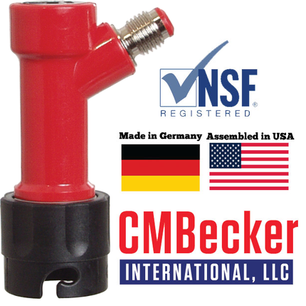 CM Becker - Pin Lock Quick Disconnect (QD) - Bev Out (Red / Black) - Flare