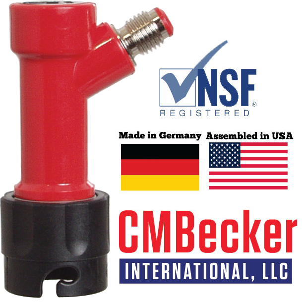 CM Becker - Pin Lock Quick Disconnect (QD) - Bev Out (Red / Black) - Flare