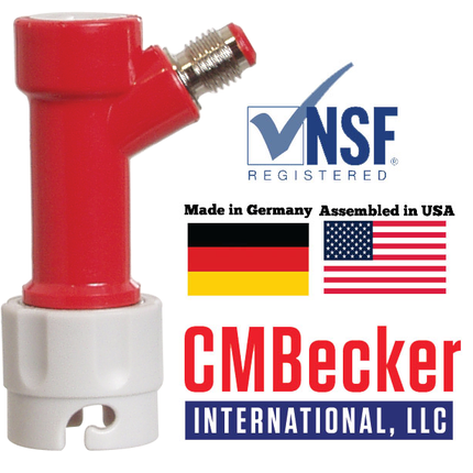 CM Becker - Pin Lock Quick Disconnect (QD) -  Gas In (Red / Gray) - Flare