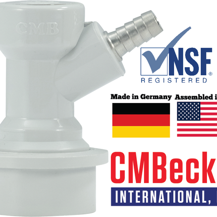 CM Becker - Ball Lock Quick Disconnect (QD) - Gas In (GRAY) - Barb