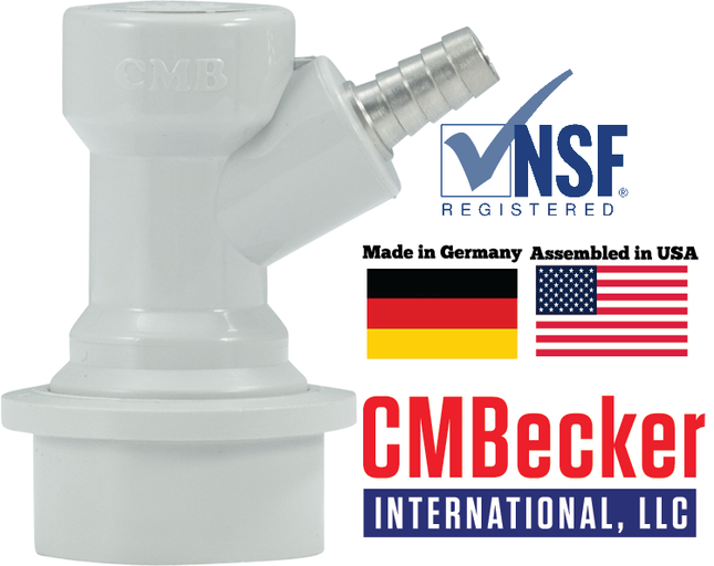 CM Becker - Ball Lock Quick Disconnect (QD) - Gas In (GRAY) - Barb