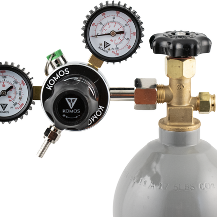 KOMOS Premium Dual Gauge CO2 Regulator - 60 psi