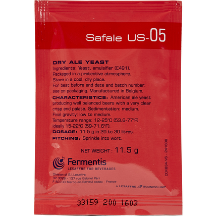 Fermentis Dry Yeast - Safale US-05 - PLACEHOLDER