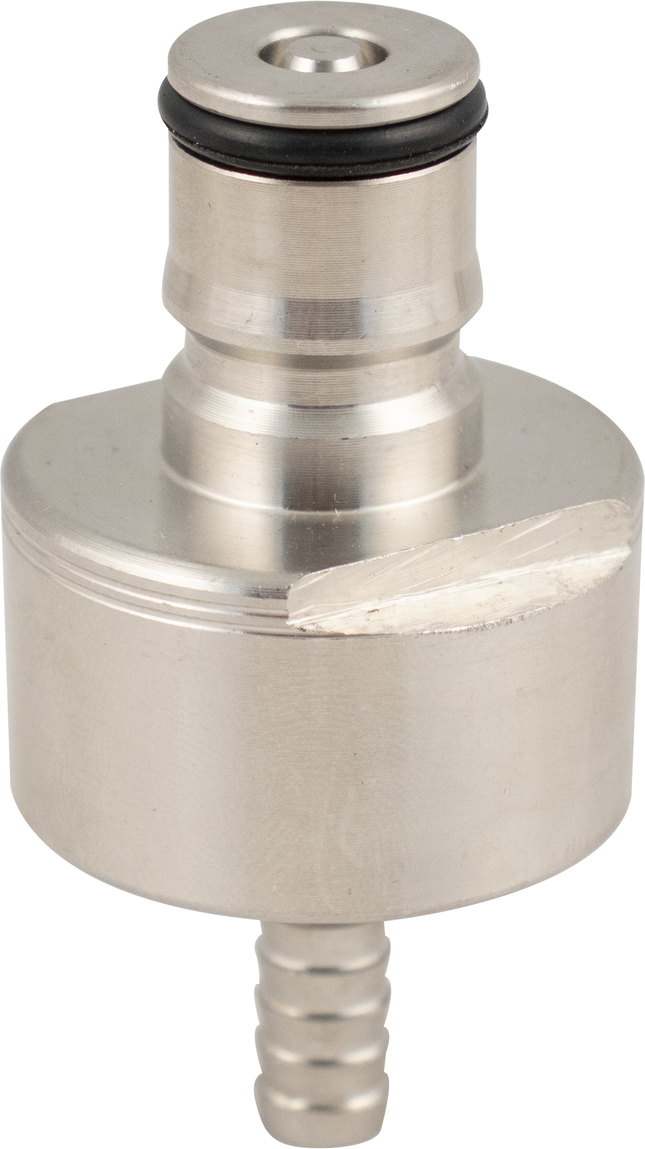 Carbonation & Line Cleaning Cap - Stainless - Ball Lock Quick Disconnect (QD) (Bev/Gas Compatible)