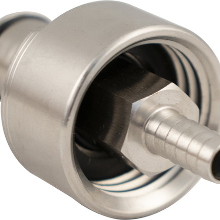 Carbonation & Line Cleaning Cap - Stainless - Ball Lock Quick Disconnect (QD) (Bev/Gas Compatible)