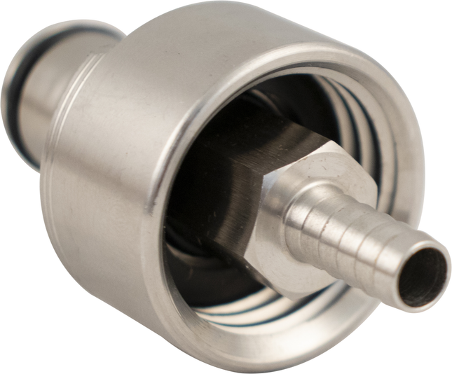 Carbonation & Line Cleaning Cap - Stainless - Ball Lock Quick Disconnect (QD) (Bev/Gas Compatible)