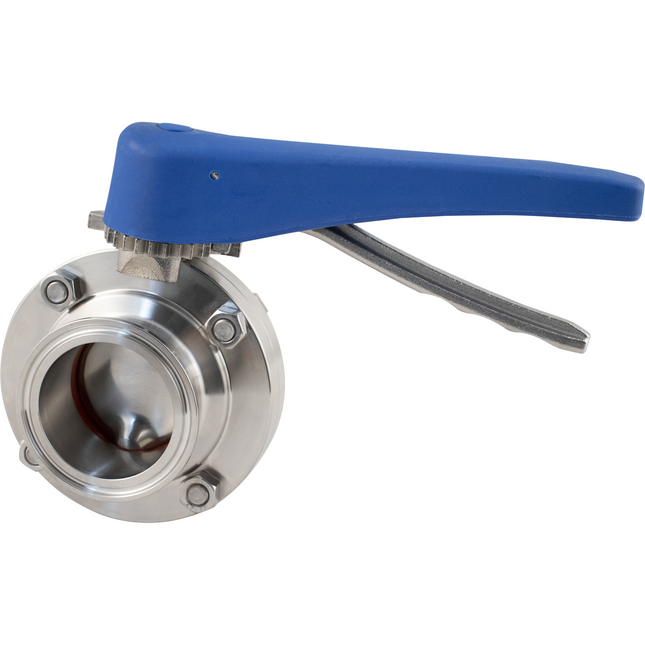 ForgeFit - 2 in. T.C. Butterfly Valve (304 S/S) 7 Position - Blue Plastic Handle
