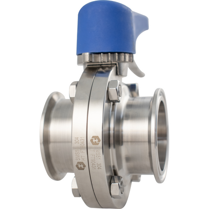 ForgeFit - 1.5 in. T.C. Butterfly Valve (304 S/S) 7 Position - Blue Plastic Handle