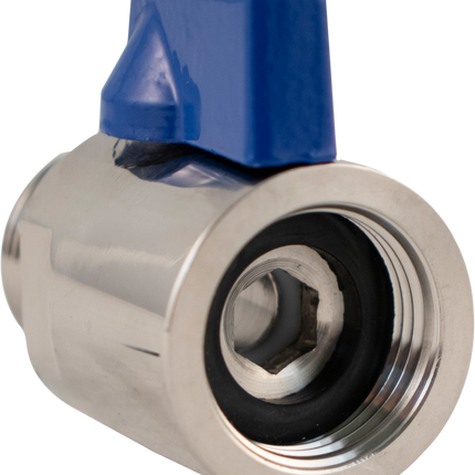 Stainless Ball Valve for Keg Couplers - Male & Female Beer Thread (5/8 in. BSP)