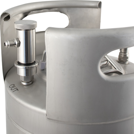 Ball Lock Bev Out w/ Flow Control (Stainless) - Flared