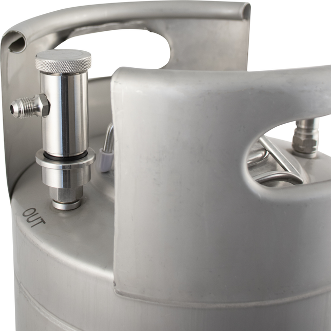 Ball Lock Bev Out w/ Flow Control (Stainless) - Flared