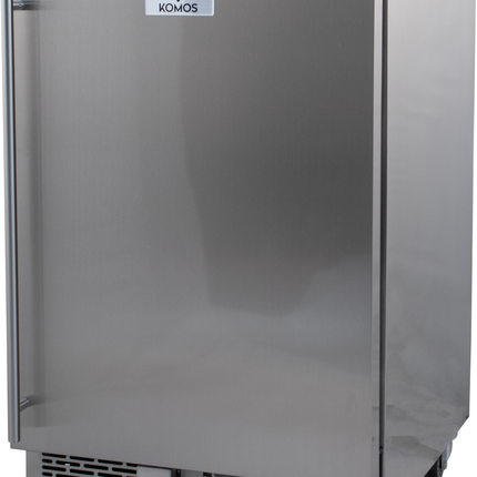 KOMOS® Pro Stainless Steel Outdoor Kegerator | Digital Thermostat | Undercounter Built-In | Heavy Duty Casters | Fits 1 Half Barrel Keg or 3 Corny Kegs | No Tower - Refurbished