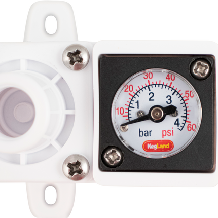 Duotight In-Line Plastic Regulator w/ Integrated Pressure Gauge (0-60 psi) - 8 mm