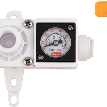Duotight In-Line Plastic Regulator w/ Integrated Pressure Gauge (0-60 psi) - 8 mm