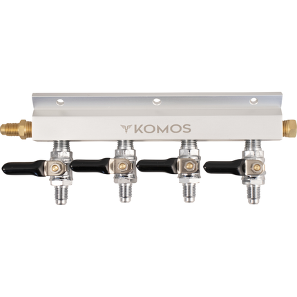 KOMOS Gas Manifold - Aluminum - 1/4" Flare - PLACEHOLDER