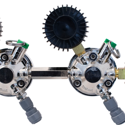 KOMOS Premium Dual Body CO2 Regulator - Three Gauge