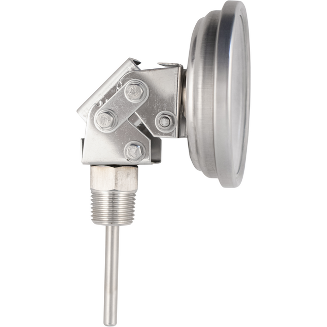 1/2" MPT Adjustable Angle Dial Thermometer For Kettles - 3" Face