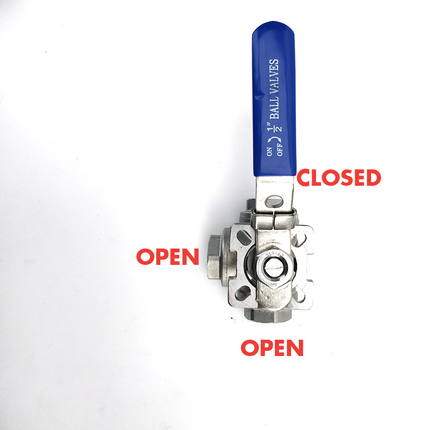 Stainless - 1/2 in. BSP 3-Way Ball Valve