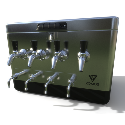 KOMOS Stainless 4 Tap Jockey Box - Front Entry