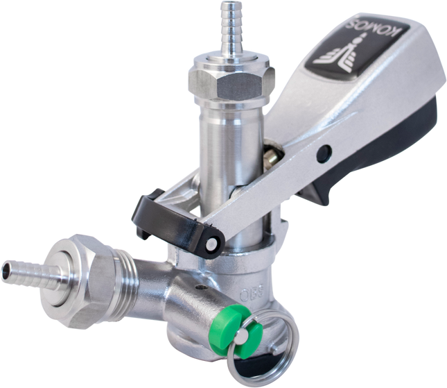 KOMOS Keg Coupler - D-Style Sanke Coupler with PRV (Stainless) w/ 1/4 in. Barbs