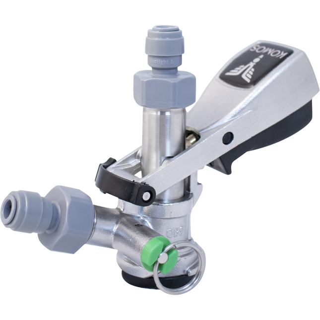 KOMOS Keg Coupler - D-Style Sanke Coupler with PRV (Stainless) w/ 8mm Duotight Adapters