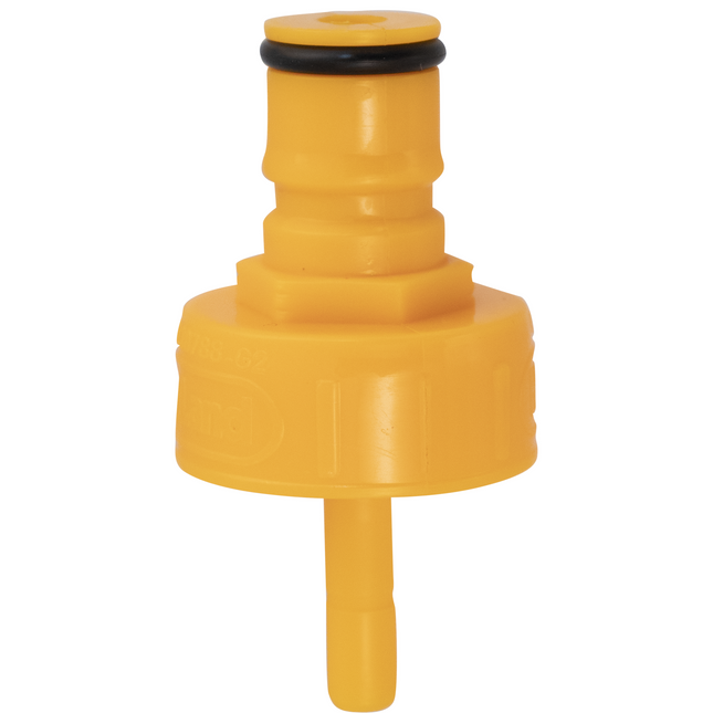 Carbonation & Line Cleaning Cap - Ball Lock Cap - Yellow Plastic - Ball Lock Quick Disconnect (QD) (Bev/Gas Compatible)