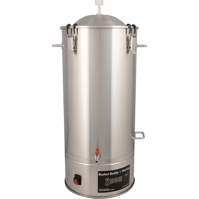 Bucket Buddy w/ Heating - 35L Stainless Steel Fermenter with Integrated 36W Element - 110-120V