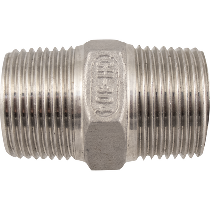 Stainless - 3/8 in. BSPT Hex Nipple