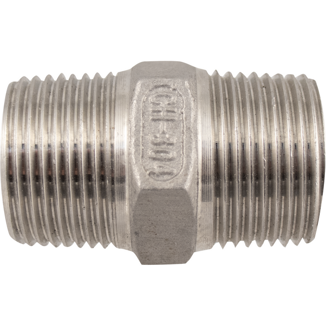 Stainless - 3/8 in. BSPT Hex Nipple