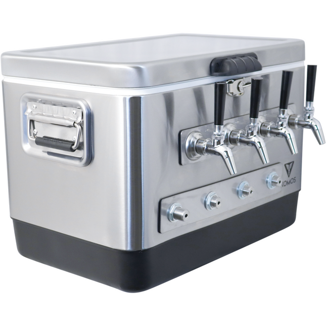 KOMOS Stainless 4 Tap Jockey Box - Front Entry