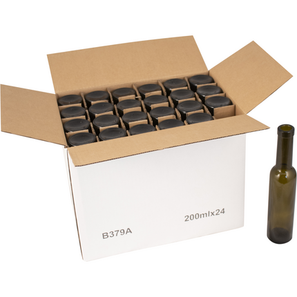 200mL Antique Green Claret/Bordeaux Farro Glass Wine Bottles - Case of 24 - PLACEHOLDER