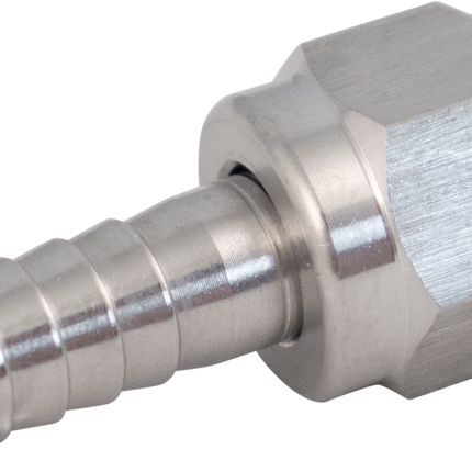 Komos - Stainless Flare Fitting - 1/4 in. Swivel Nut & Barb